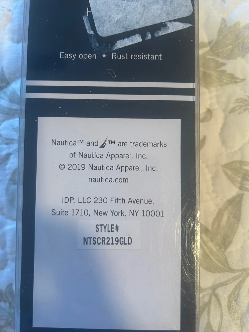 Nautica Gold Shower Curtain Hooks with Beaded Accent